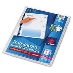 Avery-Dennison Index Maker® Translucent Clear Label Dividers, Unpunched, 5-Tab Style, 5 Sets/Pack (AVE16062)