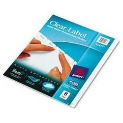 Avery-Dennison Index Maker® White Dividers, Clear Laser/Inkjet Labels, Laser, 3-Hole, 8-Tab Set (AVE11417)