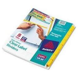 Avery-Dennison Index Maker® White Dividers, Yellow 8-Tab Style, with Clear Labels, 5 Sets/Pack (AVE11415)