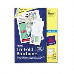 Avery-Dennison Ink Jet Brochures, 8-1/2 x11 , 100/BX, Matte White (AVE08324)