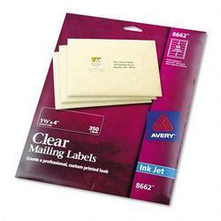 Avery-Dennison Ink Jet Labels, Clear, Mailing, 1-1/3 x4 , 350/Pack (AVE08662)