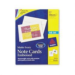 Avery-Dennison Inkjet Embossed Cards, 5-1/2 x4-1/4 , 60/BX, Ivory (AVE08317)