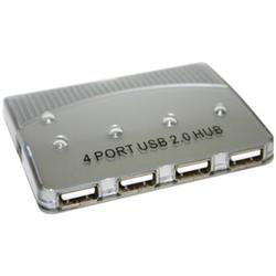 Inland 4 Port High Speed USB 2.0 Hub - 4 x 4-pin USB 2.0 - USB Downstream, 1 x 4-pin USB 2.0 - USB Upstream - External
