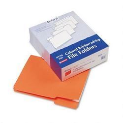 Esselte Pendaflex Corp. Interior Grid File Folders, Top Tab, 1/3 Cut/Assorted, Orange, Letter, 100/Bx (ESSR15213ORA)