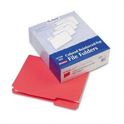 Esselte Pendaflex Corp. Interior Grid File Folders, Top Tab, 1/3 Cut/Assorted, Red, Letter, 100/Box (ESSR15213RED)