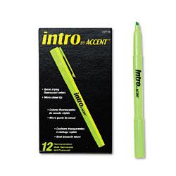 Faber Castell/Sanford Ink Company Intro by Accent® Highlighter, Fluorescent Green, Dozen (SAN22726)