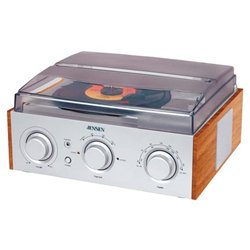 Jensen JENSEN JTA-220 Stereo 3-Speed Turntable with AM/FM Receiver & 2 Built-in Speakers