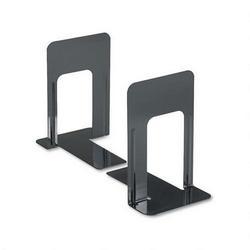 Universal Office Products Jumbo Deluxe Metal Bookends, Nonskid Padded Base, Black Enamel (UNV54095)