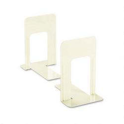 Universal Office Products Jumbo Deluxe Metal Bookends, Nonskid Padded Base, Putty Enamel (UNV54098)
