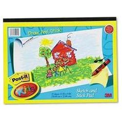 3M Kids Sketch & Stick Landscape Self-Stick Paper Easel Pad, 12 x 9, 25 Sheets/Pad (MMM562KL)