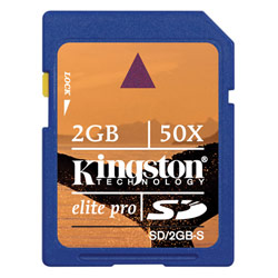 KINGSTON NON-MEMORY Kingston 2GB 50X Elite Pro Secure Digital Card (SD)