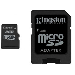 KINGSTON NON-MEMORY Kingston 2GB micro SD Secure Digital Card w/ Full Size SD Adapter