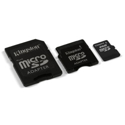 Kingston 2GB microSD Card w/ Full Size and miniSD Adapters