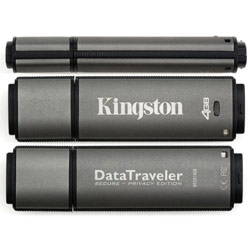 Kingston 4GB DataTraveler Secure with 256bit Encryption + 100% Privacy USB2.0 Flash Drive - 4 GB - USB
