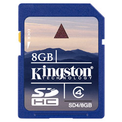 Kingston 8GB Secure Digital High Capacity (SDHC) Card - Class 4