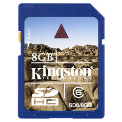 Kingston 8GB Secure Digital High Capacity (SDHC) Card - Class 6
