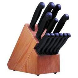 Cold Steel Kitchen Classic Block Set, 13 Pc., Kraton Handle, Oak Block