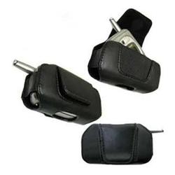 Wireless Emporium, Inc. (L) Black Horizontal Genuine Leather Pouch for Sanyo 7400/MM7400 Cell