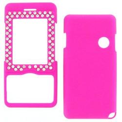 Wireless Emporium, Inc. LG VX8500 Chocolate Bling Rubberized Hot Pink Snap-On Protector Case F