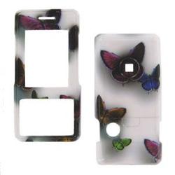 Wireless Emporium, Inc. LG VX8500 Chocolate White w/Butterflies Snap-On Protector Case