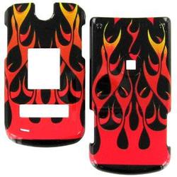 Wireless Emporium, Inc. LG VX8600 Black w/Red Flame Snap-On Protector Case
