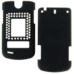 Wireless Emporium, Inc. LG VX8600 Bling Rubberized Black Snap-On Protector Case Faceplate