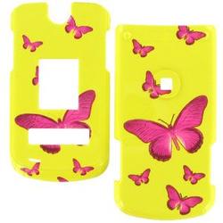 Wireless Emporium, Inc. LG VX8600 Yellow w/Butterflies Snap-On Protector Case