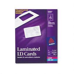 Avery-Dennison Laminated Laser/Ink Jet ID Cards, 2 x3-1/4 , 30 Ct, White (AVE05361)