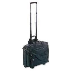 Bond Street Ltd Laptop Computer/Business Case on Wheels, Leather, Black (STB351711BLK)