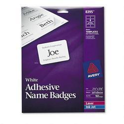 Avery-Dennison Laser/Inkjet Badge, 2-1/3 x3-3/8 , 160/Pack, Plain White (AVE08395)