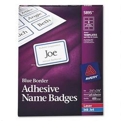 Avery-Dennison Laser/Inkjet Badge, 2-1/3 x3-3/8 , 400/BX, Border Blue (AVE05895)