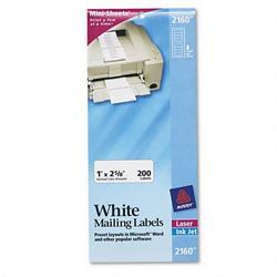 Avery-Dennison Laser Labels, Address, 1 x2-5/8 , 200 Ct, White (AVE02160)