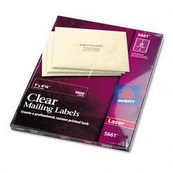 Avery-Dennison Laser Labels, Clear, Mailing, 1 x4-1/8 , 1000/BX (AVE05661)