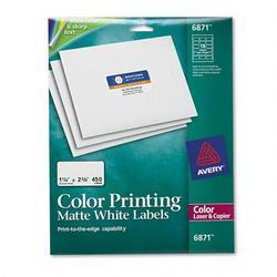 Avery-Dennison Laser Labels, Matte White, Mailing, 1-1/4 x2-3/8 (AVE06871)