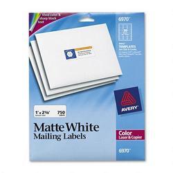 Avery-Dennison Laser Labels, Matte White, Mailing, 1 x2-5/8 (AVE06970)