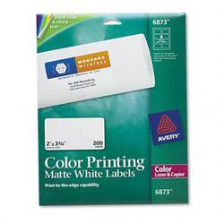 Avery-Dennison Laser Labels, Matte White, Mailing, 3-3/4 x2 (AVE06873)