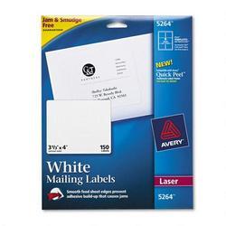 Avery-Dennison Laser Labels, White, Mailing, 3-1/3 x4 , 150/BX, White (AVE05264)