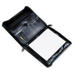 Bond Street Ltd Leather Pad Holder/Organizer Portfolio with Zipper, Letter Size, Black (BND545107BLK)