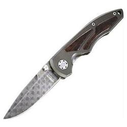 Boker Leo Damascus, Desert Ironwood Inlay Aluminum Handle, Plain