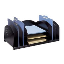 Safco Products Letter-Size Desk Organizer, 22-1/8 x11-1/4 x8-1/8 , Black (SAF3168BL)