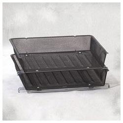 RubberMaid Letter Tray, Side, Stack, Mesh, Balck/Silver (ROL82405)