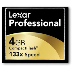 Lexar Media 4GB Professional Series 133X CompactFlash Card - 4 GB
