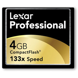 Lexar Media 4GB Professional Series 133X CompactFlash Card - 4 GB