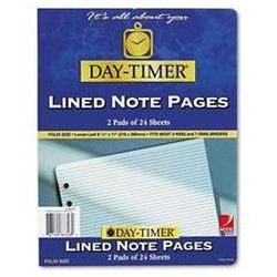 Daytimer/Acco Brands Inc. Lined Notes for Folio Size Looseleaf Planner 8-1/2 x 11, 48 Sheets/Pack (DTM87328)