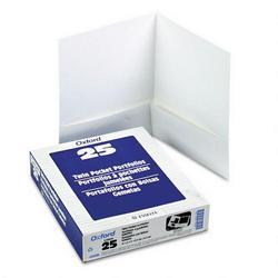Esselte Pendaflex Corp. Linen Twin Pocket Portfolios, White, 25 per Box (ESS53404)