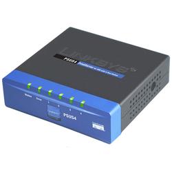 LINKSYS GROUP INC. Linksys PSUS4 Print Server - 4 x 10/100Base-TX Network, 1 x USB - 10Mbps, 100Mbps, 200Mbps