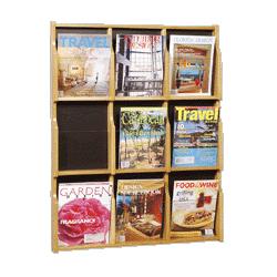 Safco Products Literature Rack, 9 PCKT, 29-1/4 Wx2-1/2 Dx38-1/2 H, Mahogany (SAF5706MB)