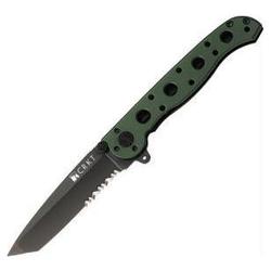 Columbia River Knife & Tool M16 Edc, Green Aluminum Handle, Black Tanto Blade, Comboedge