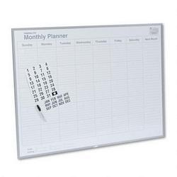 Magna Visual, Inc. Magnalite Monthly Planning Board with Magnetic Accessories, 48w x 36h, Gray (MAVML341)