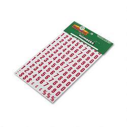 Magna Visual, Inc. Magnetic Board Numbers, 3/4 High Red-on-White, 110/Set (MAVPFN23)